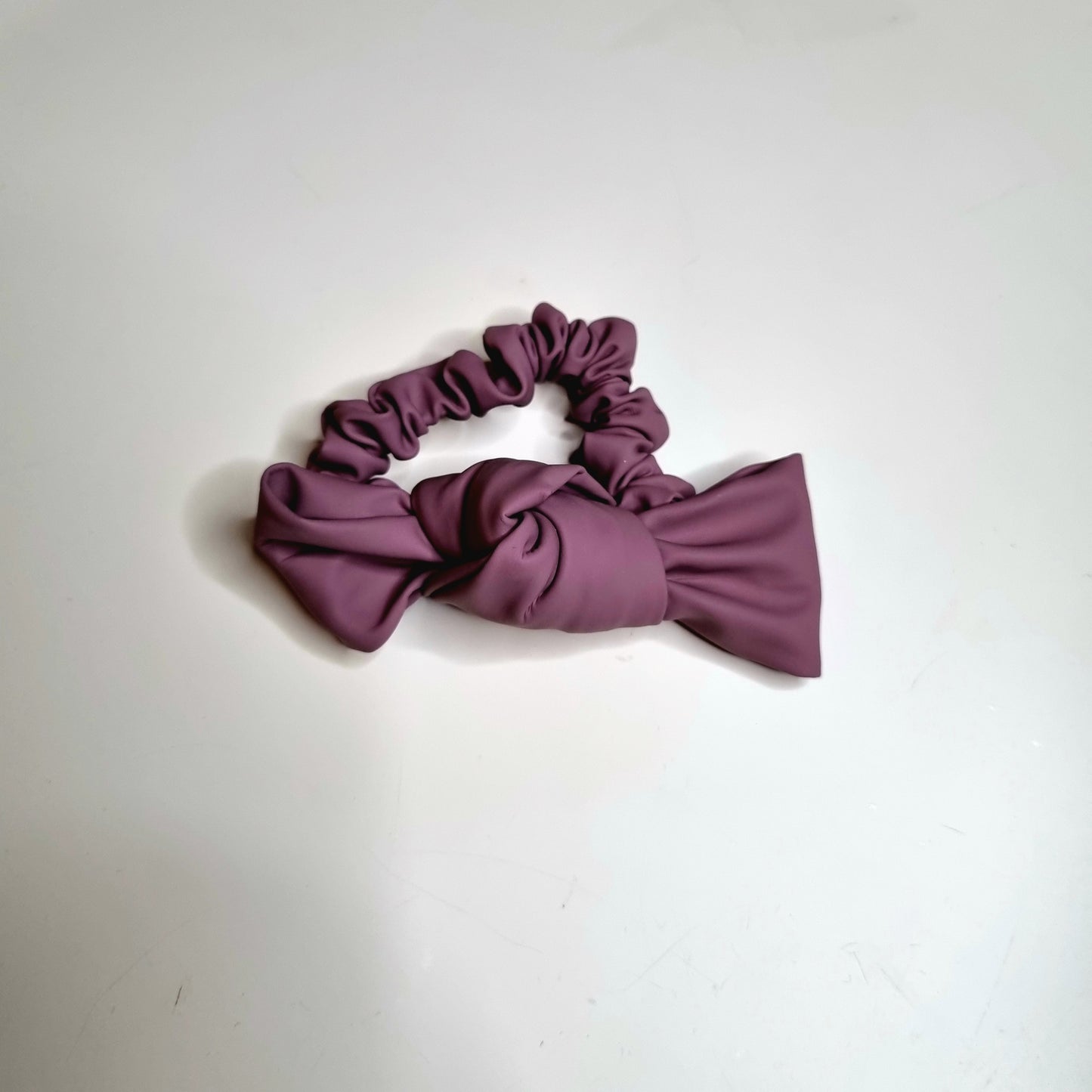 Faux Leather Bow Hair Scrunchie
