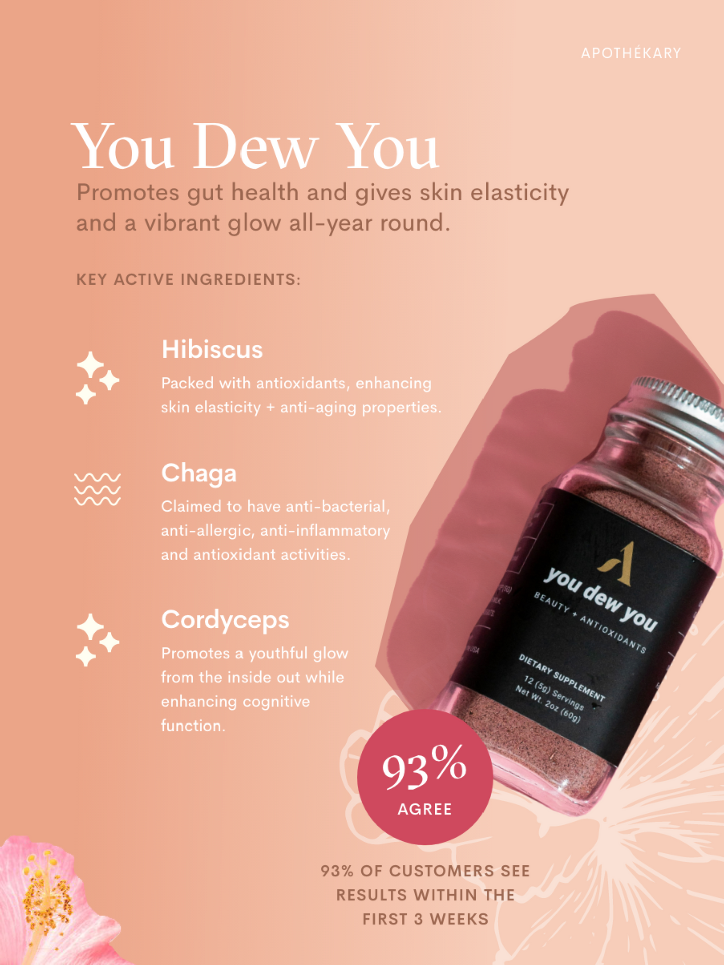 Apothekary You Dew You, Collagen  for glowing skin, stronger Hair & Nails, Acne clearing